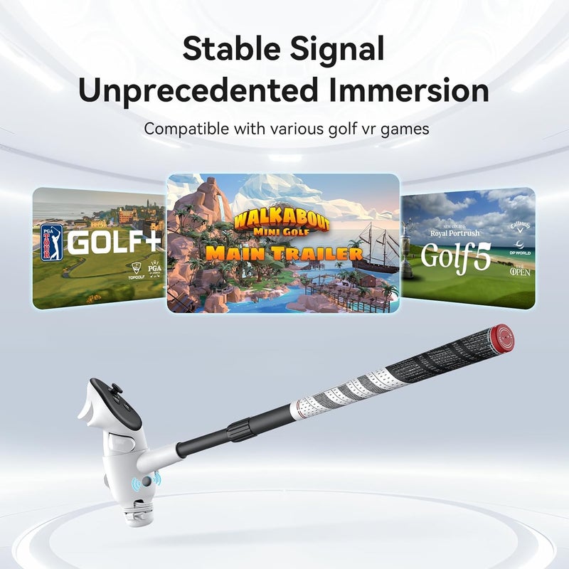 AMVR Golf Club Attachment Compatible with Meta/Oculus Quest 3S/Quest 3, Non-Slip VR Golf Handle Grip for Golf (Adjustable Golf Club) - Image 4